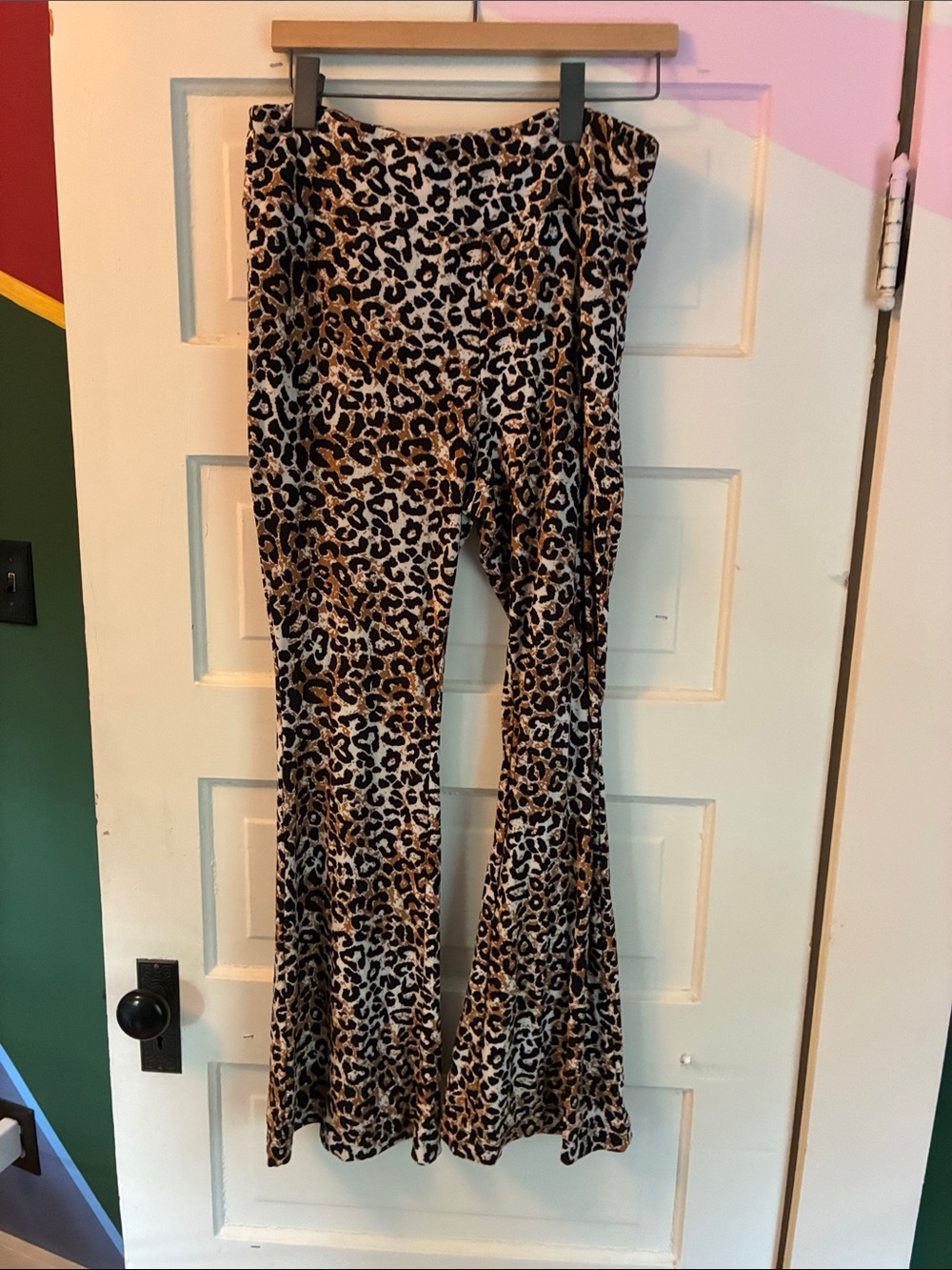 No Boundaries Leopard Print Flared Leggings - Brown/Black
